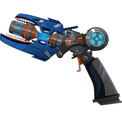 Slugterra - rapid fire blaster avec 6 projectiles, jeux exterieurs et  sports