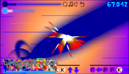 Gameplay caption of the Bluish Fighters, with Blhomas finishing his Ultra Attack on Standrew