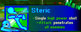 Steric's info box from the first game