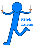 His friend's stickman, Stick Lucas