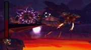 Sly engaging in aerial combat with Clockwerk