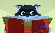 055.jpg (59 KB) A young Sly Cooper reading the Thievius Raccoonus.
