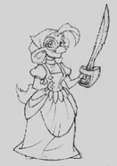Concept art of Penelope in her pirate outfit