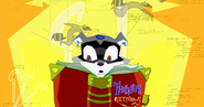 Young Sly reading the Thievius Raccoonus