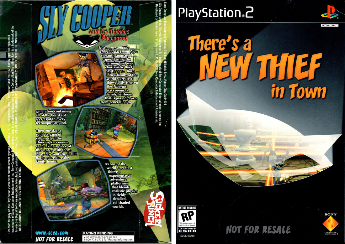 PlayStation 2 Sly Cooper And The Thievius Raccoonus Video Game 2002 Sony