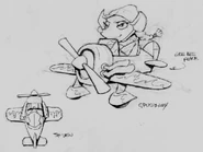 Concept art of Penelope in a plane