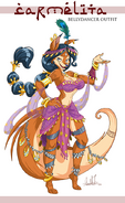 Carmelita Belly Dancing Costume Concept Art.