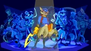 Sly and part of the clan, Sly Cooper and the Thievius Raccoonus.
