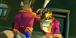 Tony interrogando a su supuesto relevo (Sly).