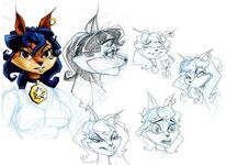 Boceto de Sly Cooper y el Latronius Mapachibus