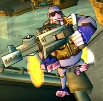 El Teniente Gronk durante Sly 3: Honor Entre Ladrones.