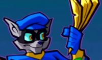 Sly sosteniendo las plumas en una escena