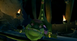 La Srta. Ruby siendo derrotada por Sly.