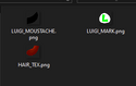 LuigiTexs.png (6 KB) The three textures associated with Luigi.