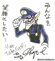 The previously mentioned drawing of Waluigi by Hiro Takahashi.