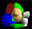 An attempt at assembly with Luigi's model, perhaps rigged to Mario's which didn't work.