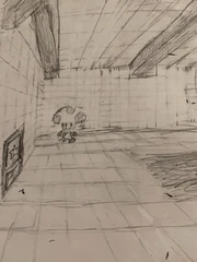 A drawing of the room inside the cave.