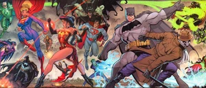 Several versions of DC characters that exist in the Multiverse.