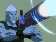 Icicle shooting his freezer gun in Justice League: The Flashpoint Paradox.