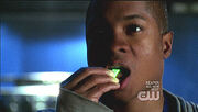 Pete chews Green K gum