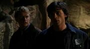 Clark reveals to Jonathan that he and Martha may have been chosen to raise him by Jor-El.