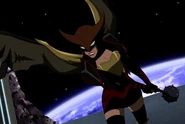 Danica McKellar, later Zehra Fazal, as the voice of Shayera Hol/Hawkwoman in Young Justice.