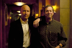 Michael Rosenbaum and director James Conway on the set of Static