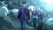 Clark, Lois and Kara walking on the rocky road.