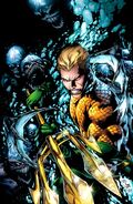 Aquaman wielding his trident