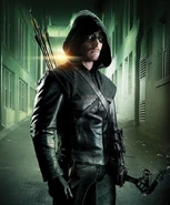 Stephen Amell as Oliver Queen/Green Arrow/The Arrow/The Hood/The Spectre and his doppelgangers in Arrow and other Arrowverse shows (2012-2020;2023).