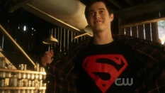 showing his new Superboy T-Shirt.