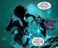 Diana super speeds alongside Superman.