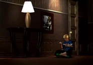 A young Oliver Queen playing in a hallway of the Queen mansion.