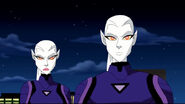 Grey DeLisle as the voice of the Wonder Twins (Zan as Downpour and Jayna as Shifter) in Justice League Unlimited.