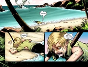 Young Steve is washed up on an island of Themyscira.