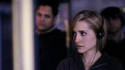 Allison Mack directing a scene.