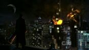 Clark destroys Zod's solar tower.