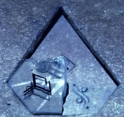 The Crystal of Fire on its altar in the Kawatche Caves.