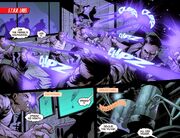 The army of Eclipso invades S.T.A.R. Labs.