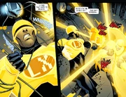 Skeets attacks the Yellow Lanterns.