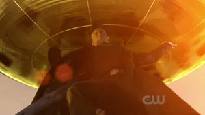 Clark using his superhuman strength.