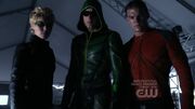 Black Canary, Green Arrow and Aquaman in the Arctic