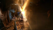 Clark and Kara in the caves.