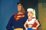 Superman (Tim Daly) & Supergirl (Nicholle Tom) in Superman: The Animated Series.