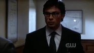 Clark disguised as a reporter in an alternate reality in Apocalypse.