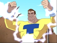 Ted McGinley as the voice of Tom Turbine (a character created as a homage to Atom, with elements of Superman) in Justice League.