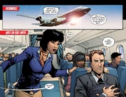 A possessed man by Eclipso is ready to wreak havoc inside a plane.