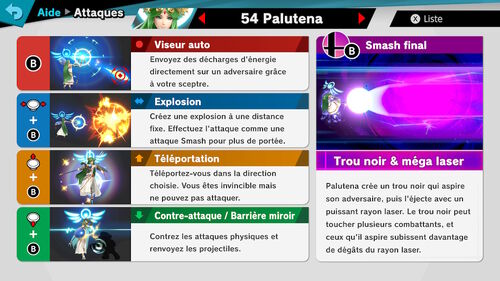 Attaques Palutena Ultimate