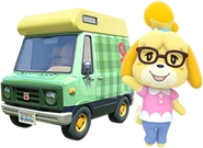 Marie et son camping-car dans Animal Crossing: New Leaf - Welcome Amiibo