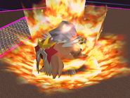 Entei utilisant Danse Flamme dans Super Smash Bros. Melee